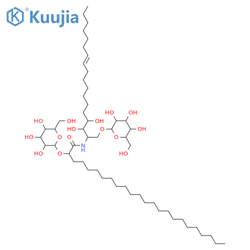 2-Amino-11-octadecene-1,3,4-triol; (2S,3S,4R,11E)-form, N-[2R-(β-D-Glucopyranosyloxy)tetracosanoyl], 1-O-β-D-glucopyranoside structure