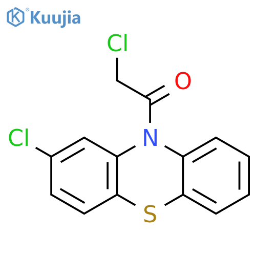2-chloro-1-(2-chloro-10H-phenothiazin-10-yl)ethan-1-one structure