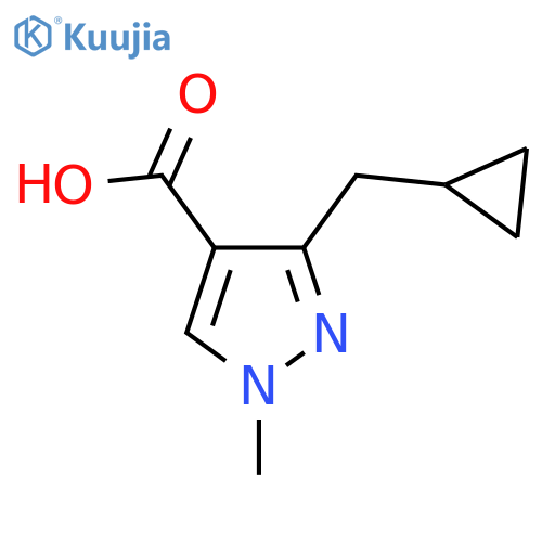 3-(cyclopropylmethyl)-1-methyl-1H-pyrazole-4-carboxylic acid structure