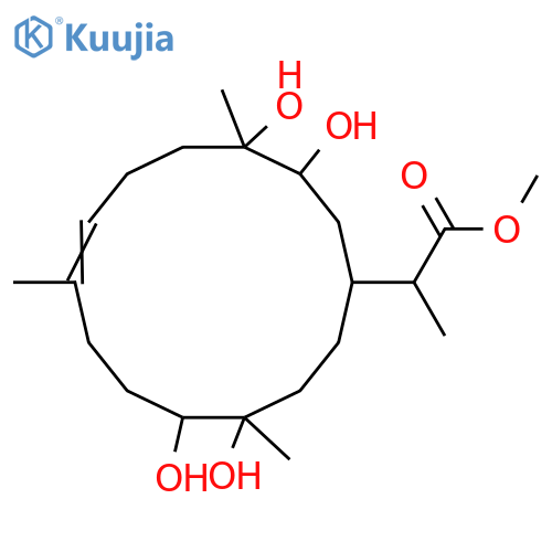 3,4,11,12-Tetrahydroxy-7,15(17)-cembradien-16-oic acid; (1R*,3R*,4S*,7E,11R*,12R*)-form, 15S*,16-Dihydro, Me ester structure