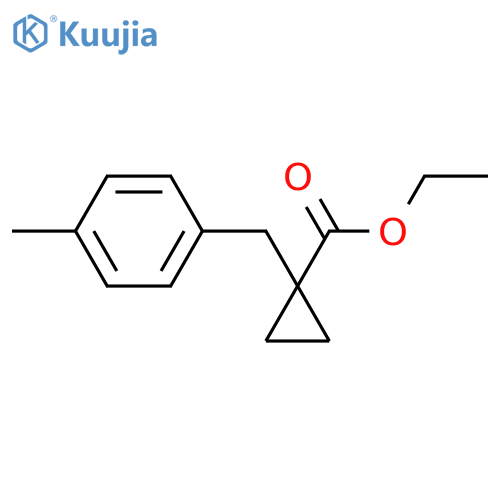 Cyclopropanecarboxylicacid, 1-[(4-methylphenyl)methyl]-, ethyl ester structure