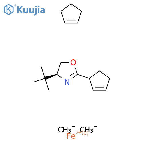(4S)-4-Tert-butyl-2-cyclopent-2-en-1-yl-4,5-dihydro-1,3-oxazole;carbanide;cyclopentene;iron(2+) structure