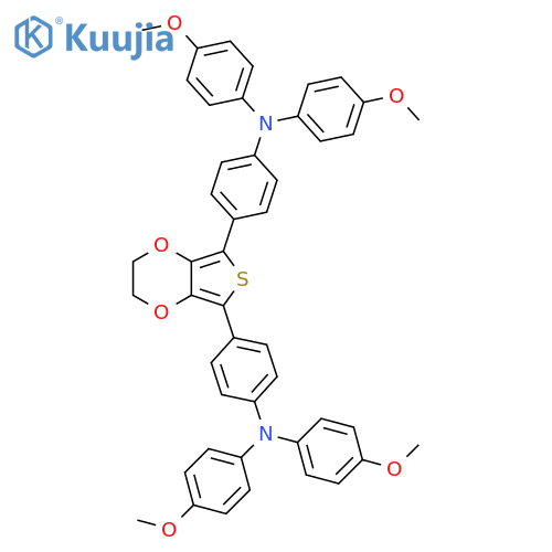Benzenamine, 4,4'-(2,3-dihydrothieno[3,4-b]-1,4-dioxin-5,7-diyl)bis[N,N-bis(4-methoxyphenyl)- structure