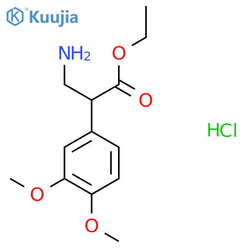 Ethyl 3-amino-2-(3,4-dimethoxyphenyl)propanoate hydrochloride structure