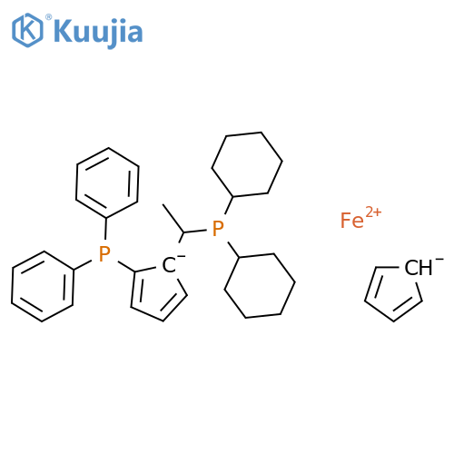 (R)-1-[(S)-2-(Diphenylphosphino)ferrocenyl]ethyldicyclohexylphosphine structure