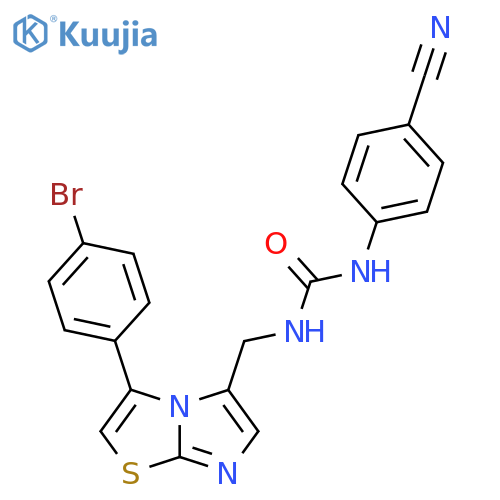 3-{3-(4-bromophenyl)imidazo2,1-b1,3thiazol-5-ylmethyl}-1-(4-cyanophenyl)urea structure