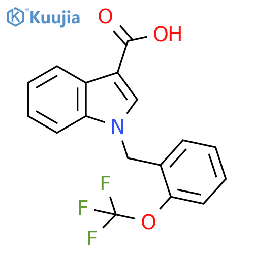 1-[2-(trifluoromethoxy)benzyl]-1H-indole-3-carboxylic acid structure