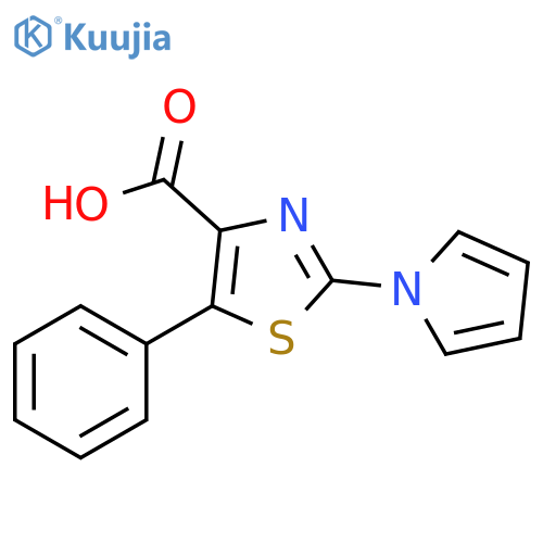 5-phenyl-2-(1H-pyrrol-1-yl)-1,3-thiazole-4-carboxylic acid structure