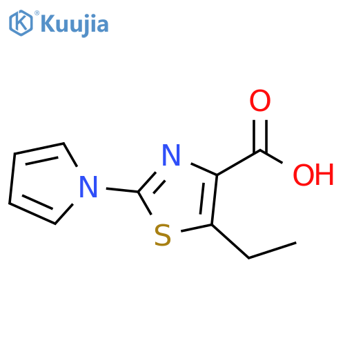 5-ethyl-2-(1H-pyrrol-1-yl)-1,3-thiazole-4-carboxylic acid structure