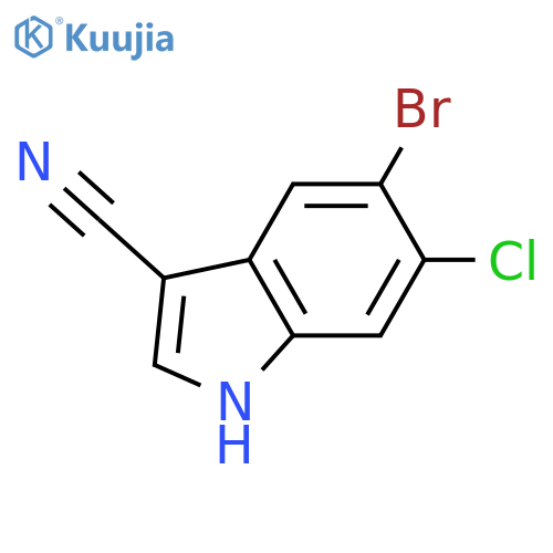 5-bromo-6-chloro-1H-indole-3-carbonitrile structure