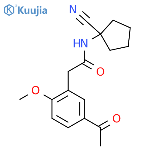 2-(5-acetyl-2-methoxyphenyl)-N-(1-cyanocyclopentyl)acetamide structure