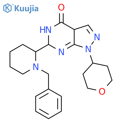 6-(1-Benzylpiperidin-2-yl)-1-(oxan-4-yl)-5,6-dihydro-3aH-pyrazolo[3,4-d]pyrimidin-4-one structure