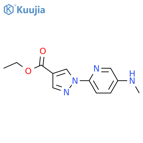 ethyl 1-(5-(methylamino)pyridin-2-yl)-1H-pyrazole-4-carboxylate structure