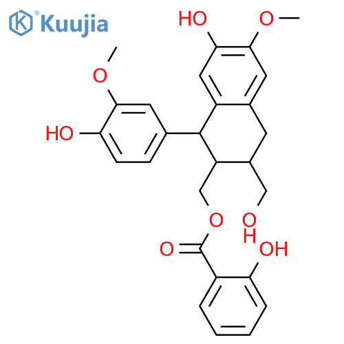 2,7'-Cyclo-8,8'-lignan-3',4,4',5,9,9'-hexol; (7'S,8R,8'R)-form, 3',5-Di-Me ether, 9'-O-(2-hydroxybenzoyl) structure
