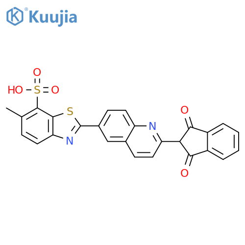 7-Benzothiazolesulfonicacid, 2-[2-(2,3-dihydro-1,3-dioxo-1H-inden-2-yl)-6-quinolinyl]-6-methyl- structure