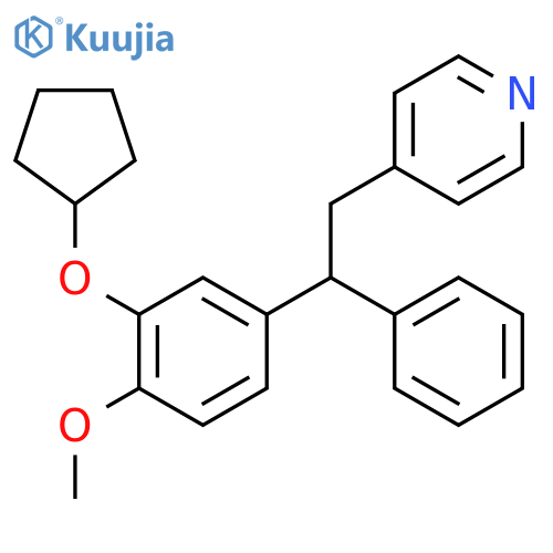 Pyridine,4-[(2R)-2-[3-(cyclopentyloxy)-4-methoxyphenyl]-2-phenylethyl]- structure