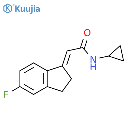 Acetamide, N-cyclopropyl-2-(5-fluoro-2,3-dihydro-1H-inden-1-ylidene)-,(2E)- structure