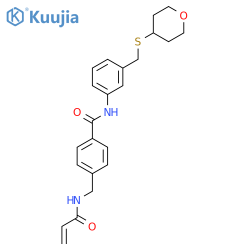 N-{3-[(oxan-4-ylsulfanyl)methyl]phenyl}-4-[(prop-2-enamido)methyl]benzamide structure
