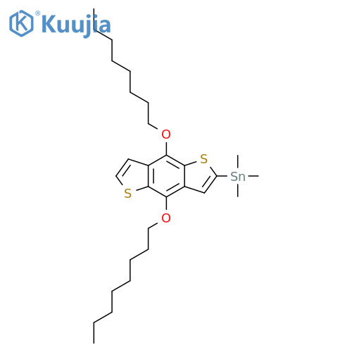 (4,8-Bis(octyloxy)benzo[1,2-b:4,5-b']dithiophen-2-yl)trimethylstannane structure