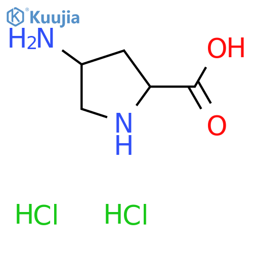 (2S,4R)-4-aminopyrrolidine-2-carboxylic acid;dihydrochloride structure