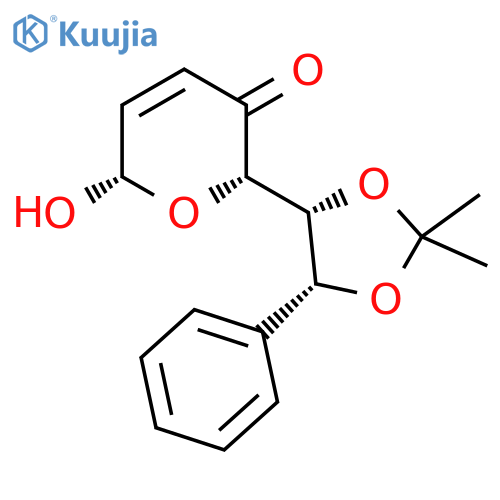 2H-Pyran-3(6H)-one, 2-(2,2-dimethyl-5-phenyl-1,3-dioxolan-4-yl)-6-hydroxy-, [2S-[2α(4S*,5S*),6α]]- structure