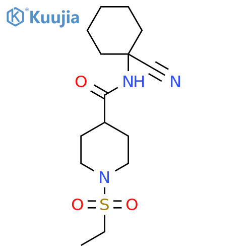 N-(1-cyanocyclohexyl)-1-(ethanesulfonyl)piperidine-4-carboxamide structure