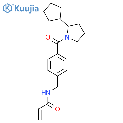 N-{[4-(2-cyclopentylpyrrolidine-1-carbonyl)phenyl]methyl}prop-2-enamide structure