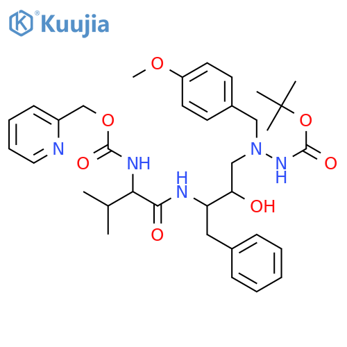 12-Oxa-2,5,9,10-tetraazatetradecanoicacid,7-hydroxy-9-[(4-methoxyphenyl)methyl]-13,13-dimethyl-3-(1-methylethyl)-4,11-dioxo-6-(phenylmethyl)-,2-pyridinylmethyl ester, [3S-(3R*,6R*,7R*)]- (9CI) structure