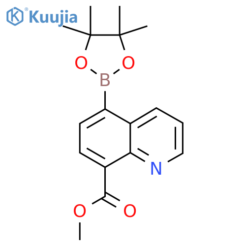 methyl 5-(tetramethyl-1,3,2-dioxaborolan-2-yl)quinoline-8-carboxylate structure
