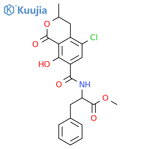 L-Phenylalanine,N-[[(3R)-5-chloro-3,4-dihydro-8-hydroxy-3-methyl-1-oxo-1H-2-benzopyran-7-yl]carbonyl]-,methyl ester structure