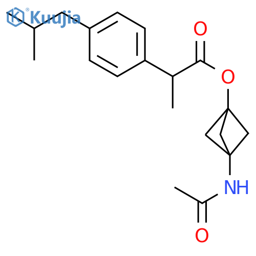 3-acetamidobicyclo[1.1.1]pentan-1-yl 2-[4-(2-methylpropyl)phenyl]propanoate structure