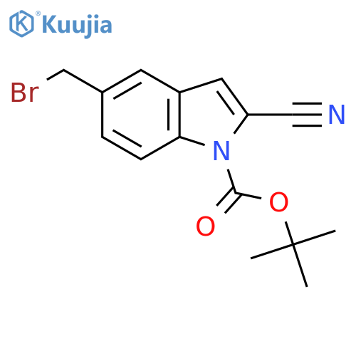 Tert-butyl 5-(bromomethyl)-2-cyano-1H-indole-1-carboxylate structure