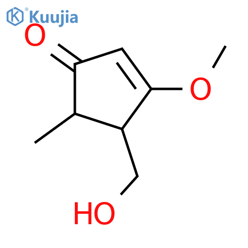 4-(Hydroxymethyl)-3-methoxy-5-methyl-2-cyclopenten-1-one; (4R*,5S*)-form structure