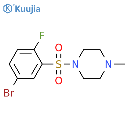 1-((5-Bromo-2-fluorophenyl)sulfonyl)-4-methylpiperazine structure