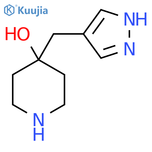 4-(1H-pyrazol-4-yl)methylpiperidin-4-ol structure