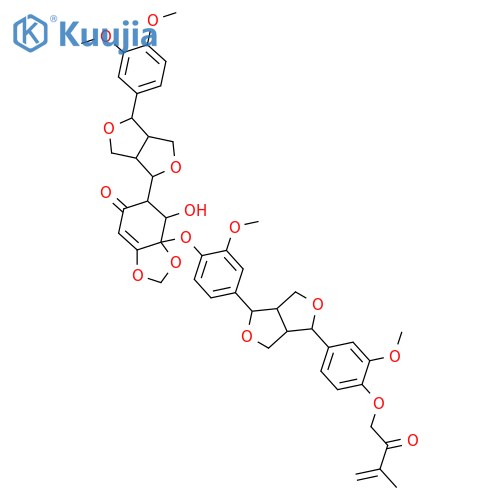 Zanthpodocarpin A; 3''',4'''-Demethylene, 4'''-O-(3-methyl-2-oxo-3-butenyl), 3'''-Me ether structure
