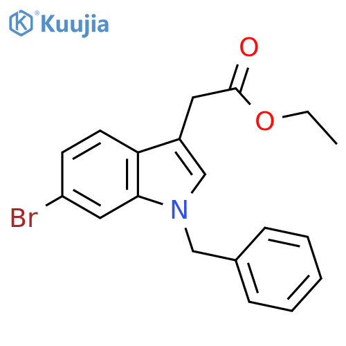 Ethyl 6-bromo-1-(phenylmethyl)-1H-indole-3-acetate structure