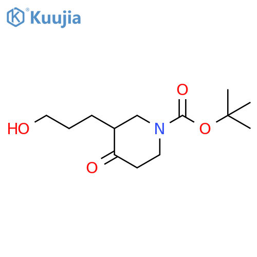 tert-butyl 3-(3-hydroxypropyl)-4-oxopiperidine-1-carboxylate structure
