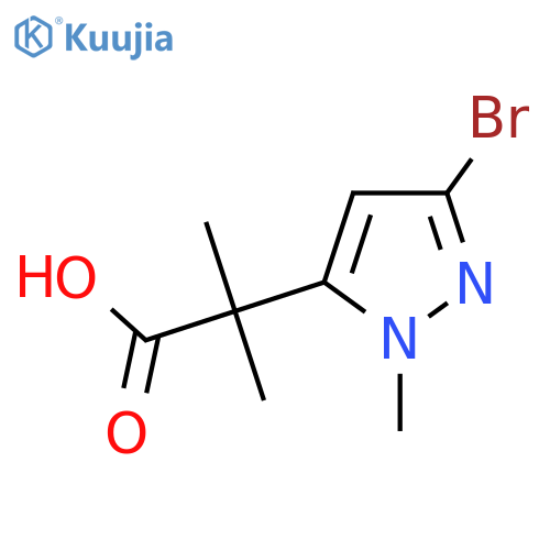 2-(3-bromo-1-methyl-1H-pyrazol-5-yl)-2-methylpropanoic acid structure