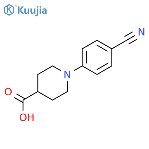 1-(4-cyanophenyl)-4-Piperidinecarboxylic acid structure
