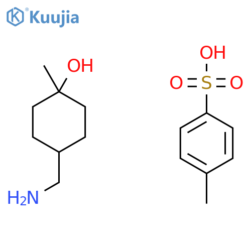 4-(Aminomethyl)-1-methylcyclohexan-1-ol;4-methylbenzenesulfonic acid structure