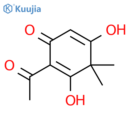 2-acetyl-3,5-dihydroxy-4,4-dimethyl-2,5-cyclohexadien-1-one structure