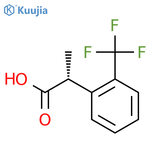 (2R)-2-[2-(trifluoromethyl)phenyl]propanoic acid structure