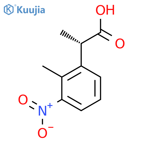 (2S)-2-(2-methyl-3-nitrophenyl)propanoic acid structure