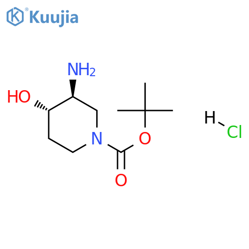 tert-butyl trans-3-amino-4-hydroxy-piperidine-1-carboxylate;hydrochloride structure