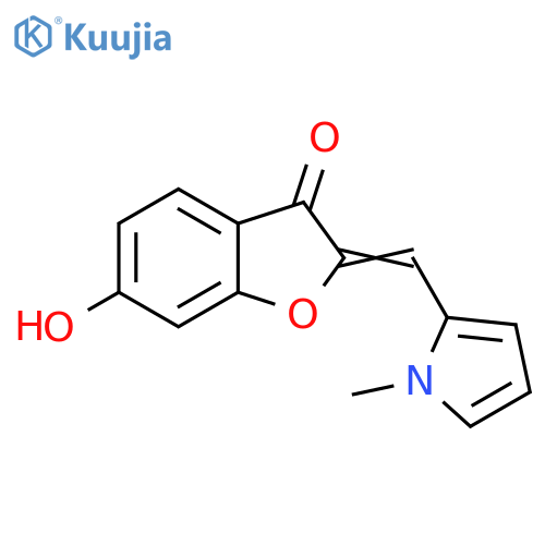 (2Z)-6-hydroxy-2-[(1-methyl-1H-pyrrol-2-yl)methylene]-1-benzofuran-3(2H)-one structure