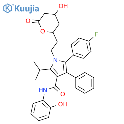 1H-Pyrrole-3-carboxamide,5-(4-fluorophenyl)-N-(2-hydroxyphenyl)-2-(1-methylethyl)-4-phenyl-1-[2-[(2R,4R)-tetrahydro-4-hydroxy-6-oxo-2H-pyran-2-yl]ethyl]- structure