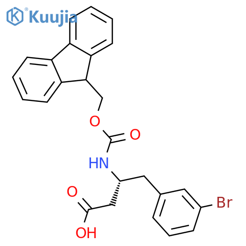 (R)-3-((((9H-Fluoren-9-yl)methoxy)carbonyl)amino)-4-(3-bromophenyl)butanoic acid structure