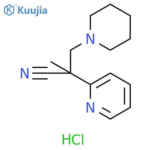 2-Pyridineacetonitrile, α-methyl-α-(1-piperidinylmethyl)-, hydrochloride (1:1) structure