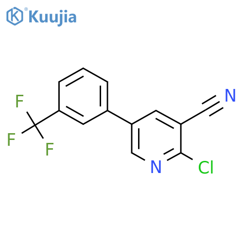 2-chloro-5-[3-(trifluoromethyl)phenyl]pyridine-3-carbonitrile structure